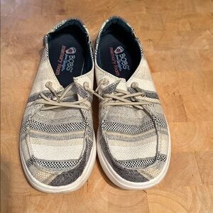 Skechers Men's Striped Loafers - Cream and Black